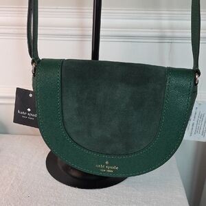 Kate Spade Luna Cresent Forest Green Crossbody Bag